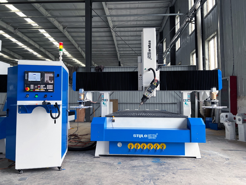 工業(yè)級四軸數(shù)控木工雕刻機(jī)帶圓盤自動換刀裝置