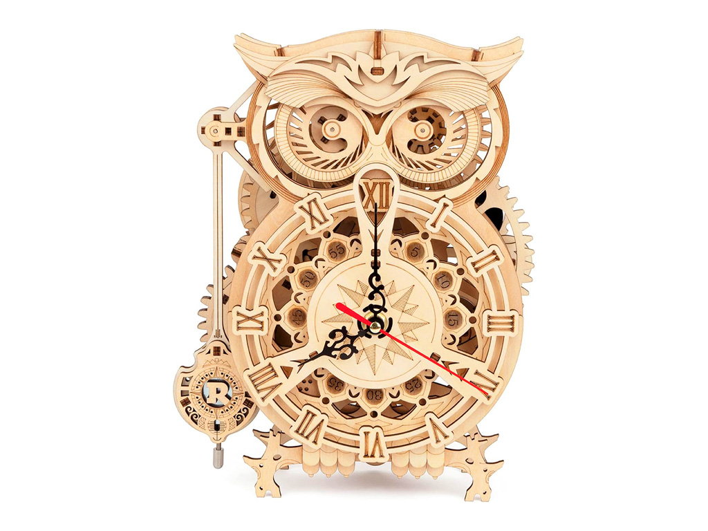 激光切割 3D 木貓頭鷹時鐘項目