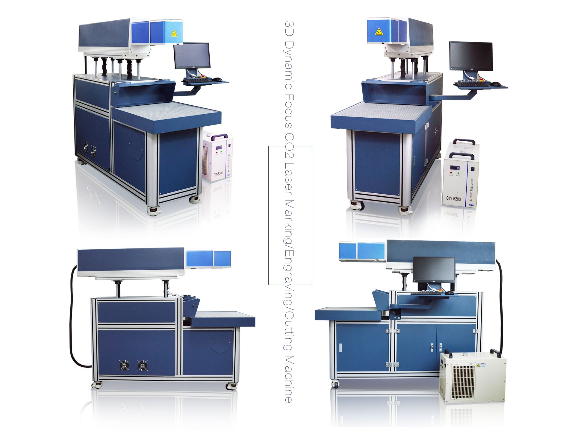 3D 動態焦點 CO2 激光打標/雕刻/切割機 200W 高功率射頻激光管