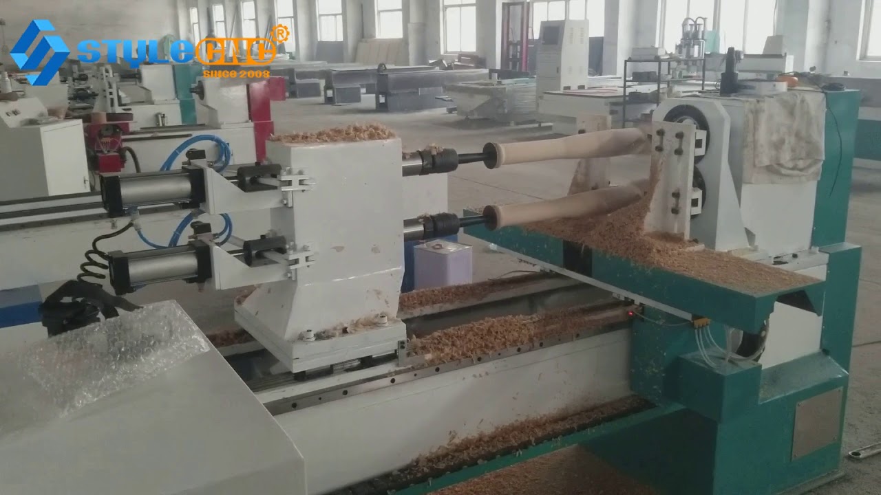 用于制作木制臺球桿的雙主軸數(shù)控車床